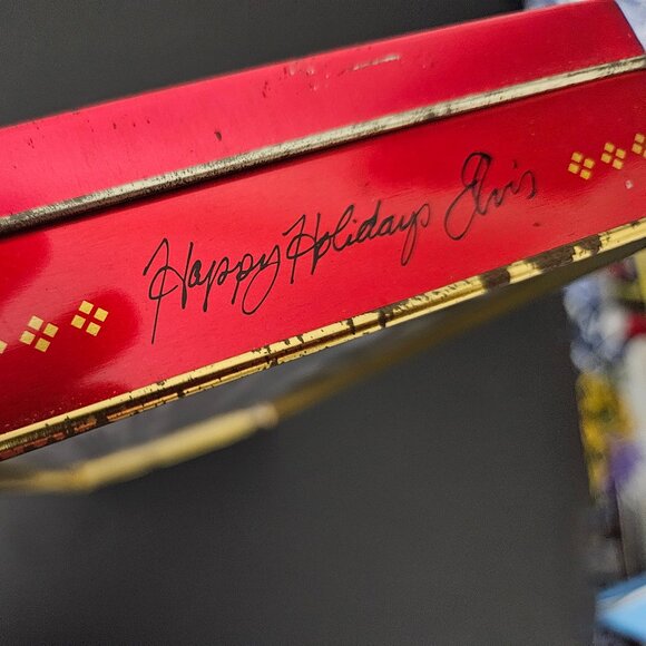 Russell Stover “Happy Holidays Elvis” Candy Tin-1999 Indoor Christmas Tree Scene - Picture 11 of 16